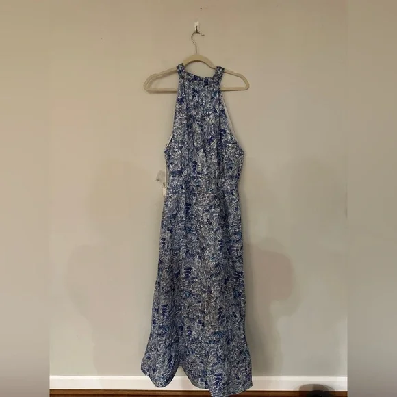 Hyacinth House - Tuckernuck Blue White Halter Neck Midi Dress- Size XXL - NWT - Picture 13 of 13